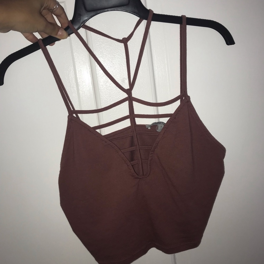 Pink straps crop top